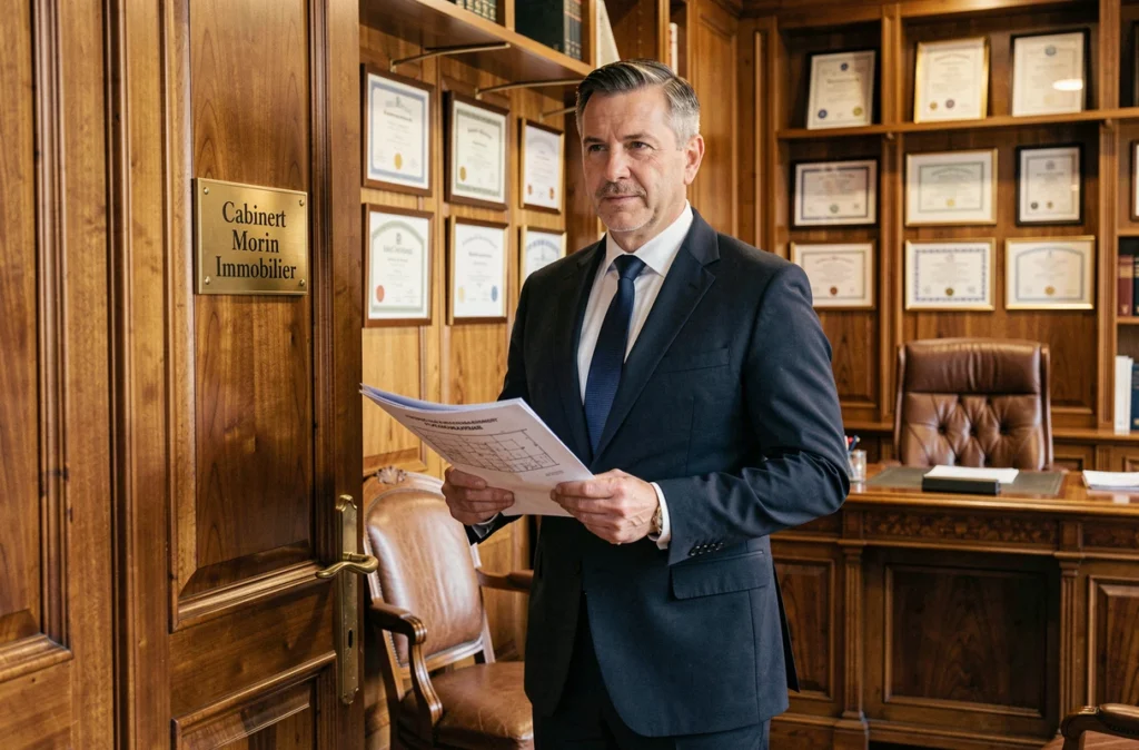 Professionnel du Cabinet Morin Immobilier dans son bureau de syndic en Seine-et-Marne